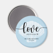 Liefde en Bedankt Seashell Wedding Dank je Magnet Magneet (Voorkant / Achterkant)