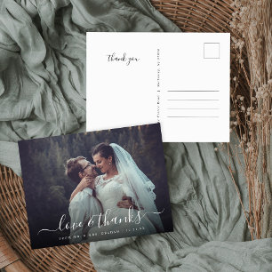 Liefde en Bedankt Trouwfoto Overlay Briefkaart