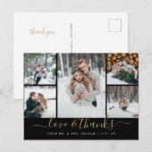 Liefde en Bedankt Trouwfotocollage Briefkaart (Voorkant / Achterkant)