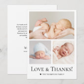 Liefde en Bedankt Typografie Foto Grid Baby Boy (Voorkant / Achterkant)
