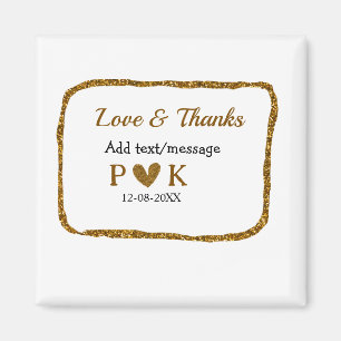 Liefde en bedankt voegen koppelnaam gouden zwarte  magneet