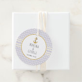 Liefde en bedankt waterverf schelpen strand bruilo bedankjes labels (In situ)