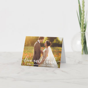 Liefde en Bedankt Weddenschap Bedankt Foto Opmerki