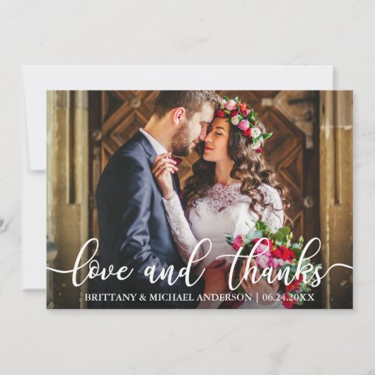 Liefde en Bedankt Weddenschap Foto (Voorkant)