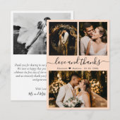 Liefde en Bedankt Weddenschap Foto Collage Harteli (Voorkant / Achterkant)