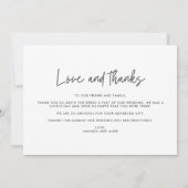 Liefde en Bedankt Wedding Elegant Foto Collage (Achterkant)