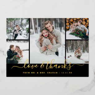 Liefde en Bedankt Wedding Foto Collage Folie Kaart