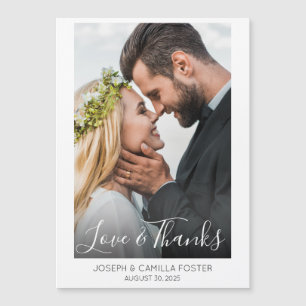 Liefde en Bedankt Whimsy Photo Wedding Magnet