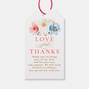 Liefde en Bedankt Wildflower Wedding Bedankt Cadeaulabel