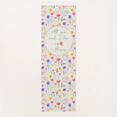 Liefde en bloemen Sweet Quote Groene Wildbloem Yogamat (Voorkant)