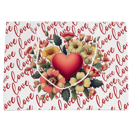 Liefde en Bloemen Valentijn Groot Cadeauzakje (Voorkant)