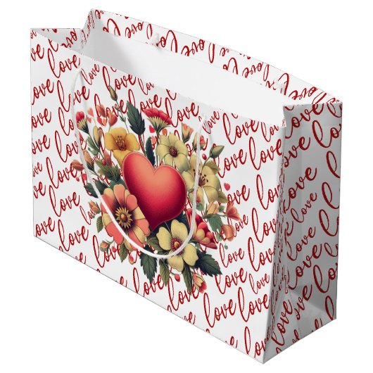 Liefde en Bloemen Valentijn Groot Cadeauzakje (Achterkant Gekanteld)