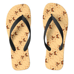 Liefde en Butterflies in sinaasappel Teenslippers