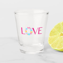 Liefde en Butterflies Shot Glass Glas