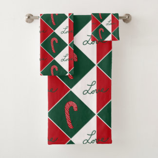 Liefde en Candy Canes Bad Handdoek