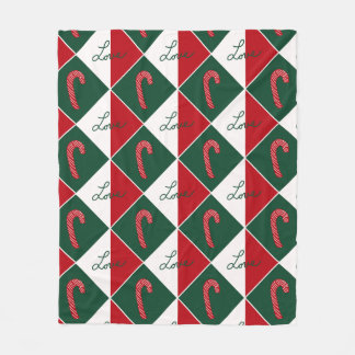 Liefde en Candy Canes Fleece Deken
