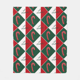 Liefde en Candy Canes Fleece Deken