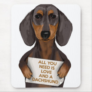 Liefde en Dachshund Muismat