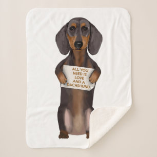 Liefde en Dachshund Sherpa Deken