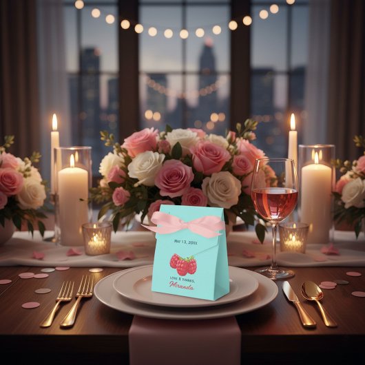 Liefde en Dank Aardbei Custom Bedankdoosjes