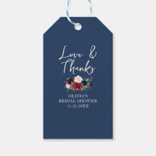 Liefde en Dank Bloemrijke Bruidsdouche Cadeaulabel