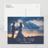 Liefde en dank bruiloft bedankt briefkaart (Voorkant / Achterkant)