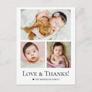 Liefde en Dank Custom fotocollage Baby Shower Briefkaart