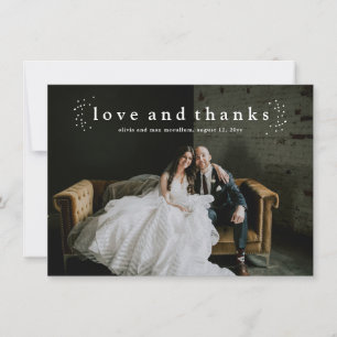 Liefde en Dank Eenvoudige Foto Huwelijk Bedankkaart