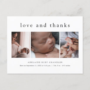 Liefde en Dank Foto Collage Nieuwe Baby Dank Je P Briefkaart