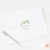 Liefde en Dank Rustige Groene Bruids-Shower Vierkante Sticker (Envelop)