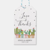 Liefde en Dank Trouwfeest Fiesta Cactus Mexicaans Cadeaulabel (Voorkant)