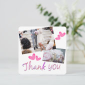 Liefde en Dank Trouwfoto Collage Bedankkaart (Staand voorkant)