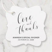 Liefde en Dank Typografie Bruidsfeestje Bedankjes Labels (Voorkant)