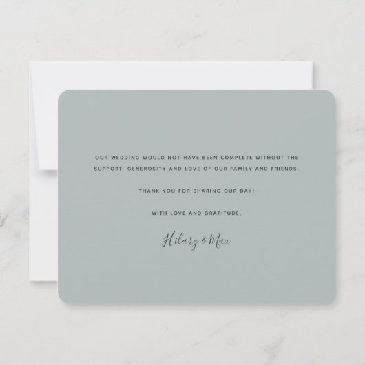 Liefde en dankbaarheid | Horizontaal weddenschap Bedankkaart (Achterkant)