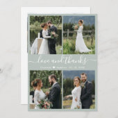 Liefde en Dankbaarheid Script Sage Groen Collage T Bedankkaart (Voorkant / Achterkant)