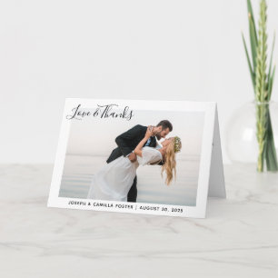 Liefde en Dankbaarheid Whimsy Trouwfoto Bedankkaart