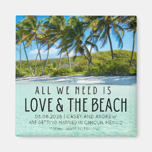 Liefde en de Beach Destination Wedding Save Date Magneet