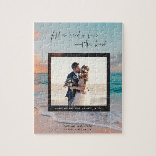 Liefde en de Beach Wedding Foto Legpuzzel (Verticaal)