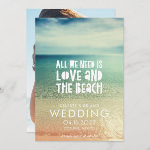 Liefde en de Beach Wedding Photo Save the Date