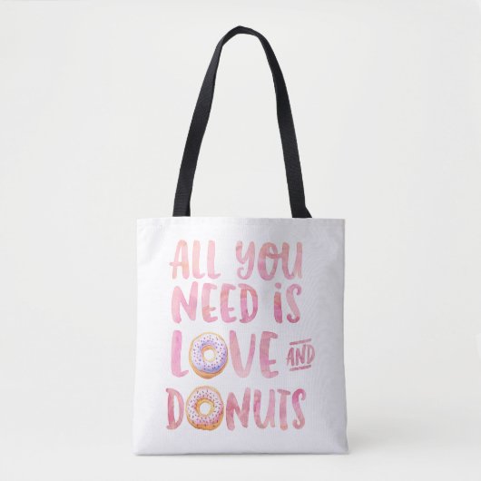 Liefde en donuts draagtas (Voorkant)