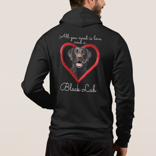 Liefde en een zwart lab hoodie (Achterkant)
