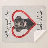 Liefde en een zwart lab sherpa deken (Voorkant (horizontaal))