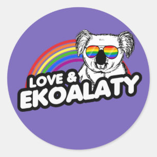 Liefde en Ekoalaty T-Shirt Ronde Sticker