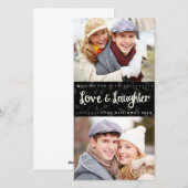 Liefde en gelach Vertical Holiday Photo Card Feestdagenkaart (Voorkant / Achterkant)
