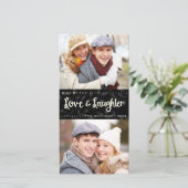Liefde en gelach Vertical Holiday Photo Card Feestdagenkaart (Staand voorkant)