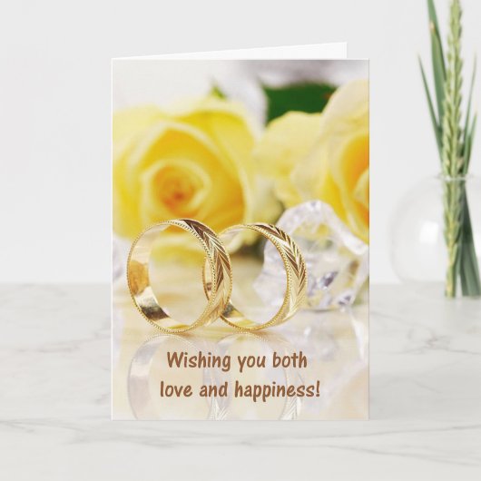 "Liefde en geluk" Weddenningkaart Notitiekaartje (Voorkant)