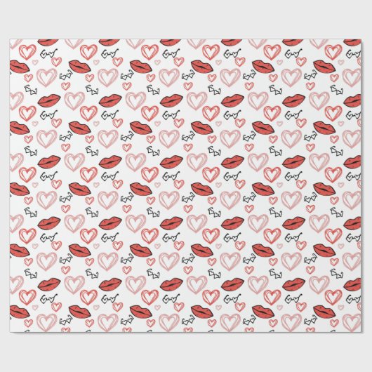 Liefde en genegenheid cadeaupapier (Vlak)