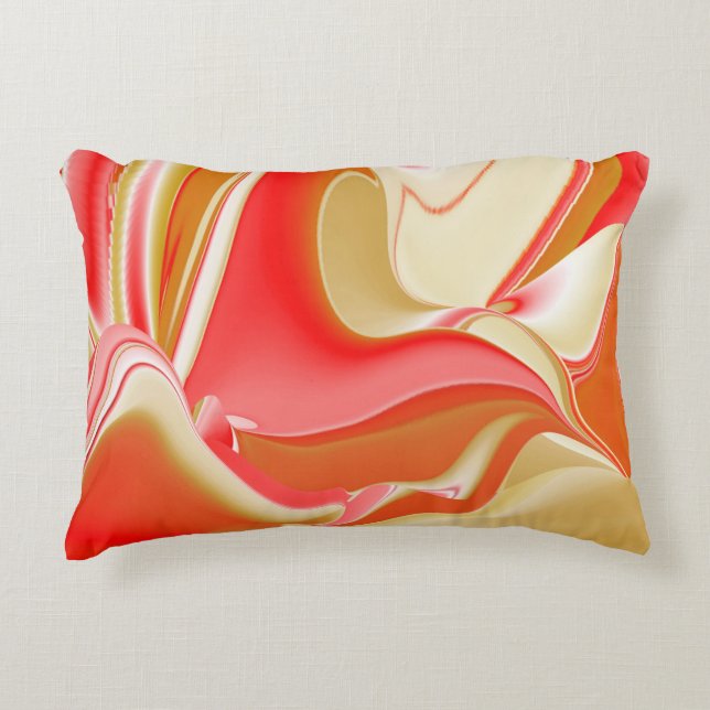 Liefde en Goud Abstract 3D Rainbowart Accent Kussen (Voorkant)