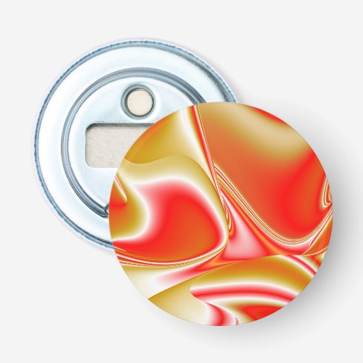 Liefde en Goud Abstract 3D Rainbowart Button Flesopener (Voorkant)