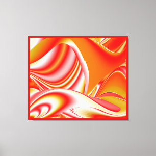 Liefde en Goud Abstract 3D Rainbowart Canvas Afdruk